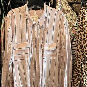 BNWT Mandy Evans Striped Button-Up Shirt 👵🏼MT